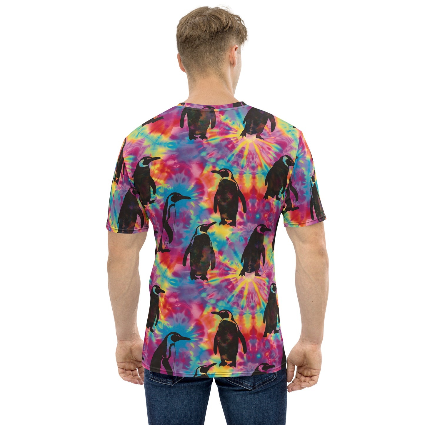 Penguin Rave Tie Dye Men's T-shirt