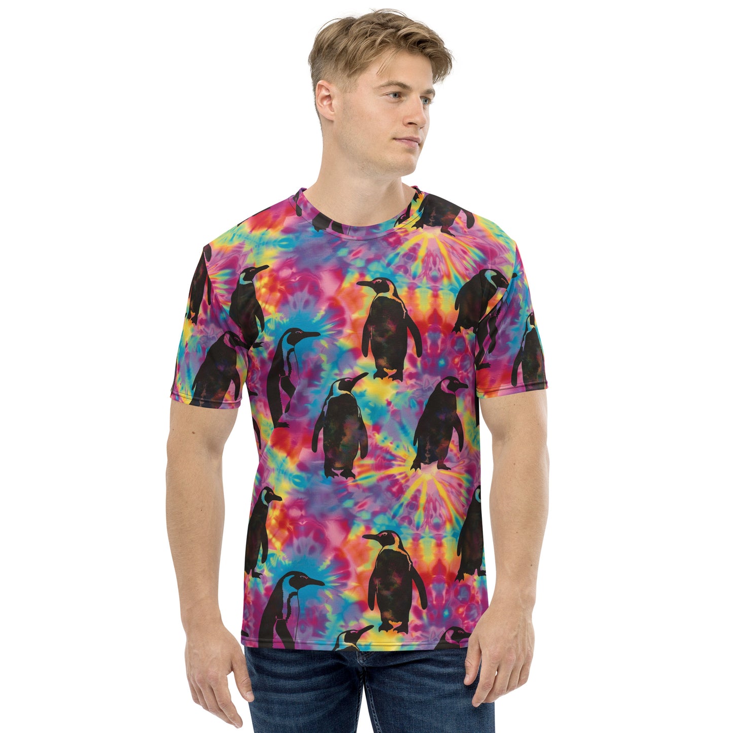 Penguin Rave Tie Dye Men's T-shirt