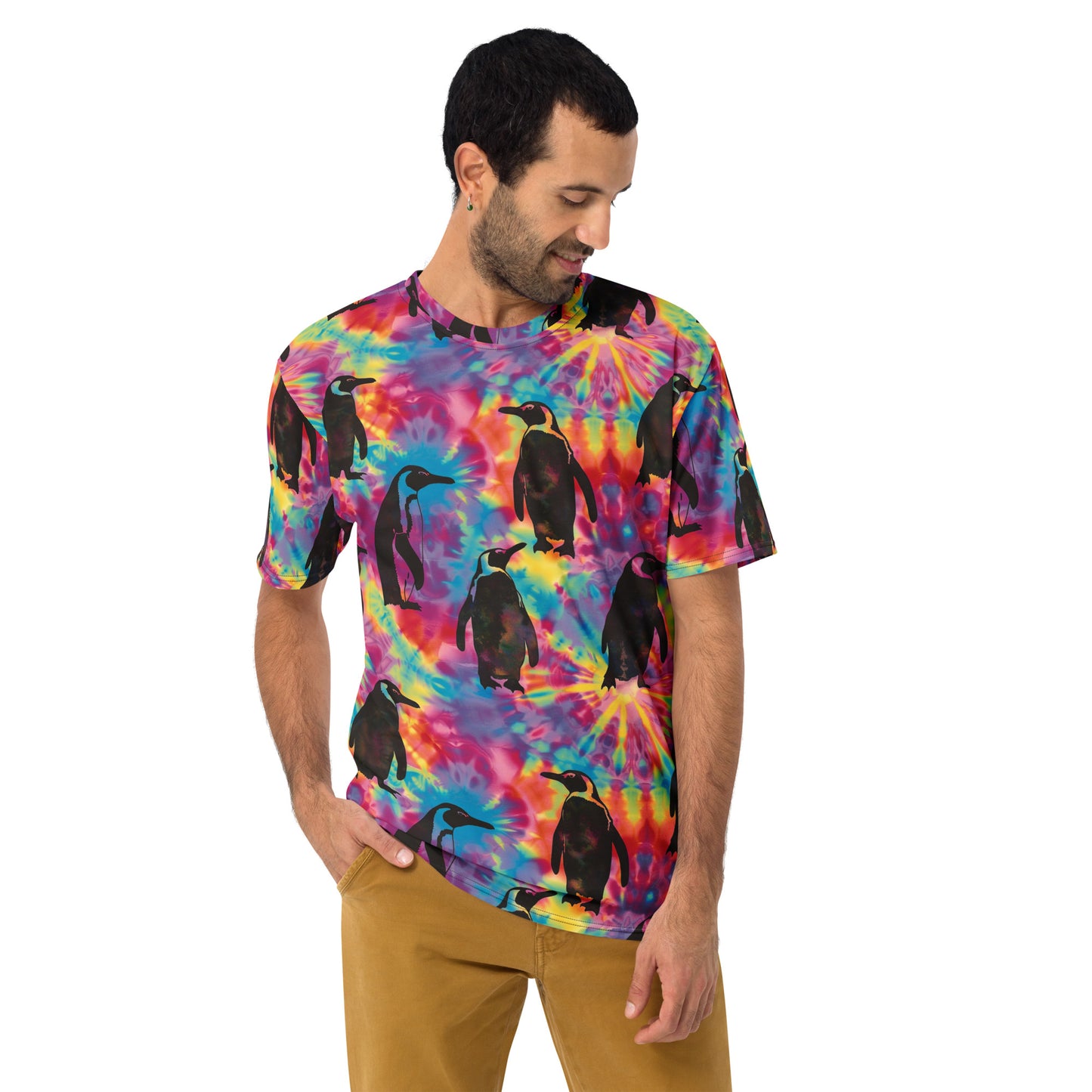 Penguin Rave Tie Dye Men's T-shirt