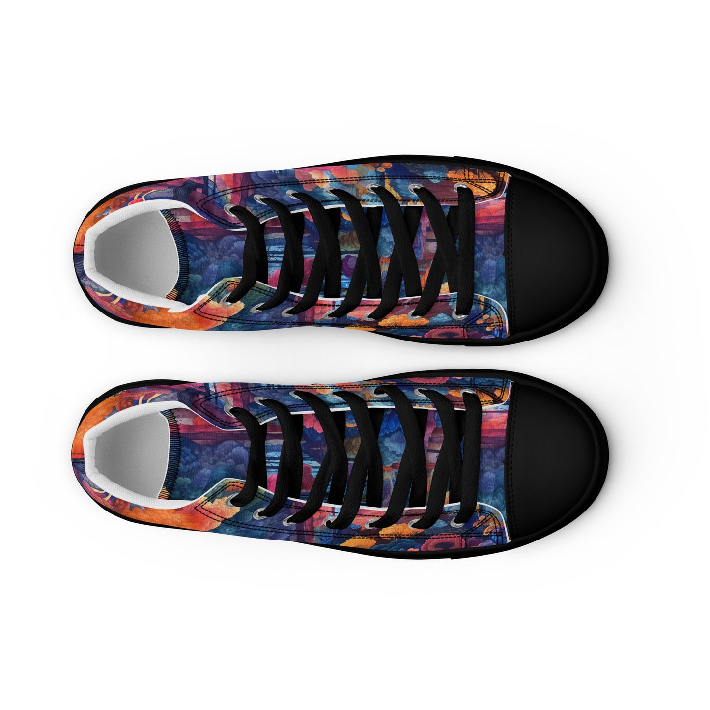 Watercolor Woods Women’s High Top Canvas Shoes
