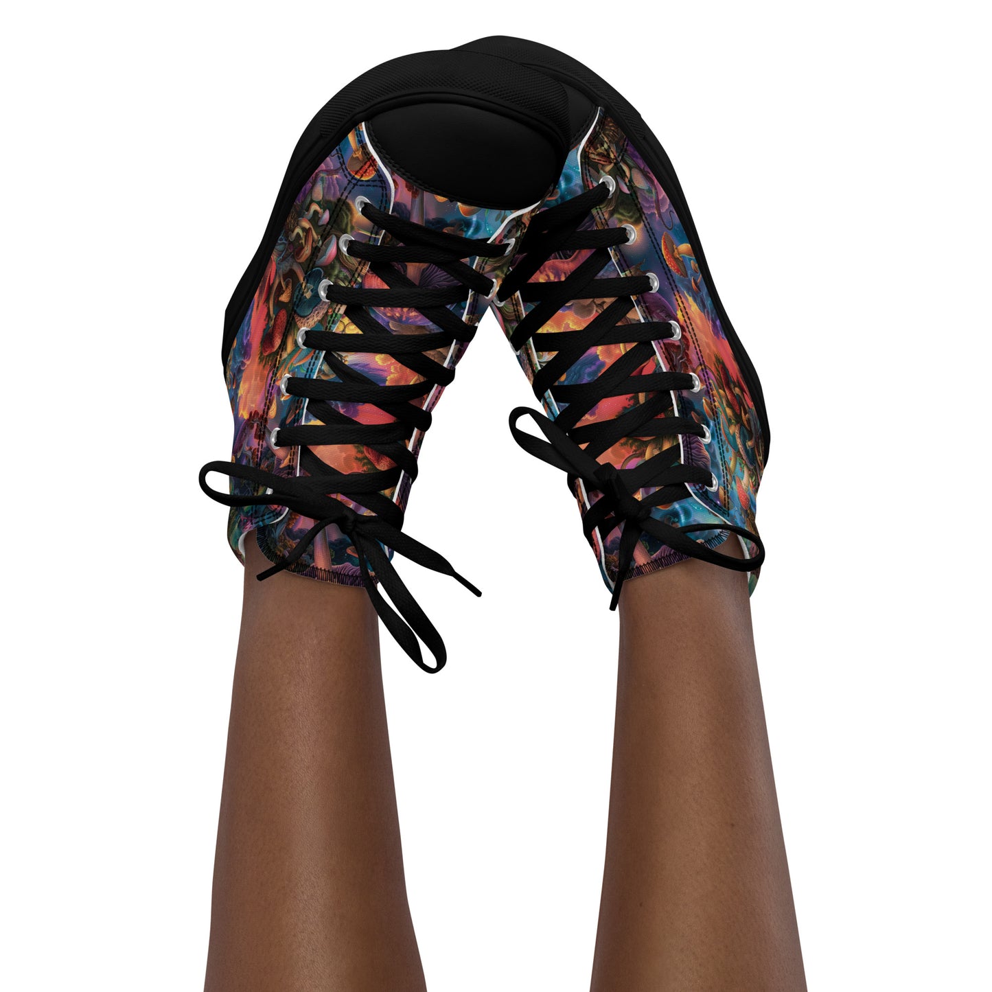 Mycelium Paradise Women’s High Top Canvas Shoes