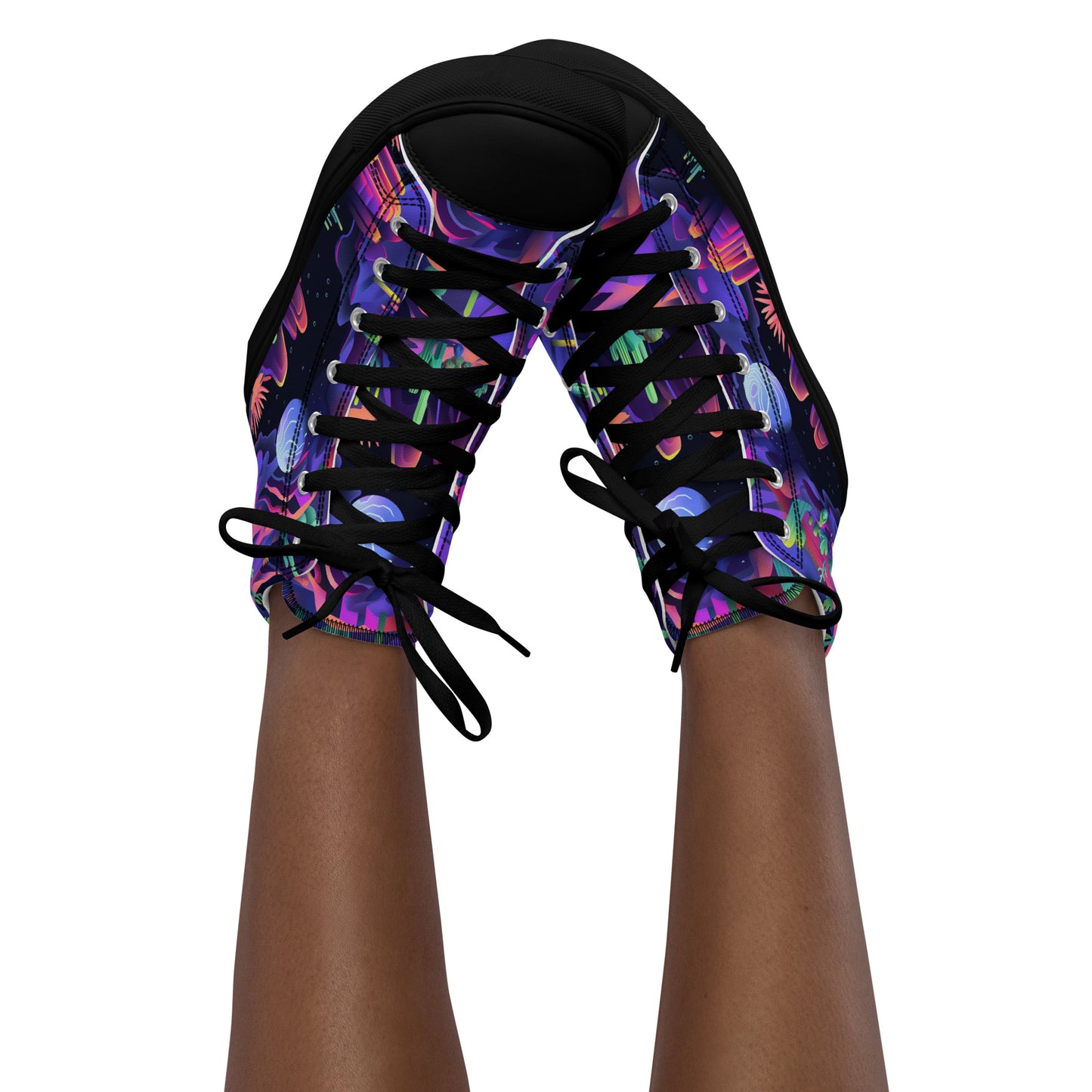 Moonlit Oasis Women’s High Top Canvas Shoes