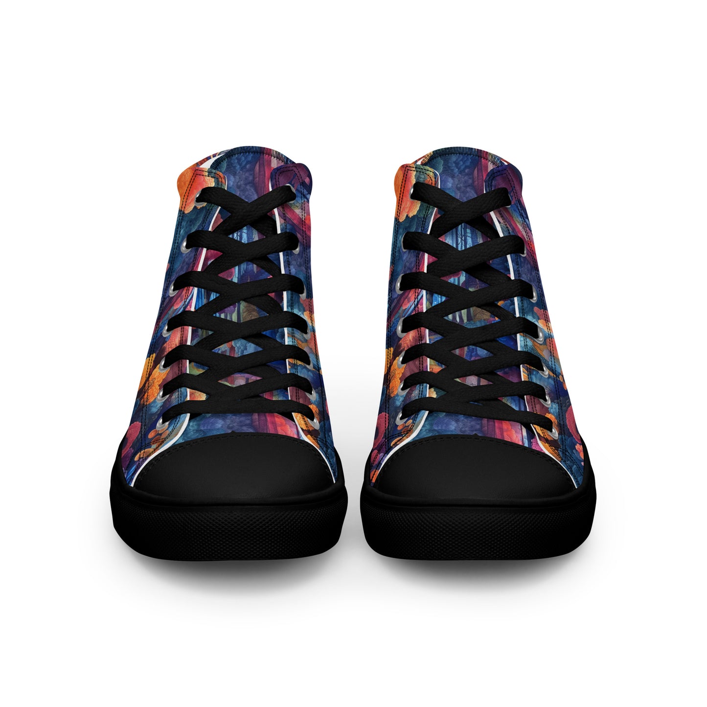Watercolor Woods Women’s High Top Canvas Shoes