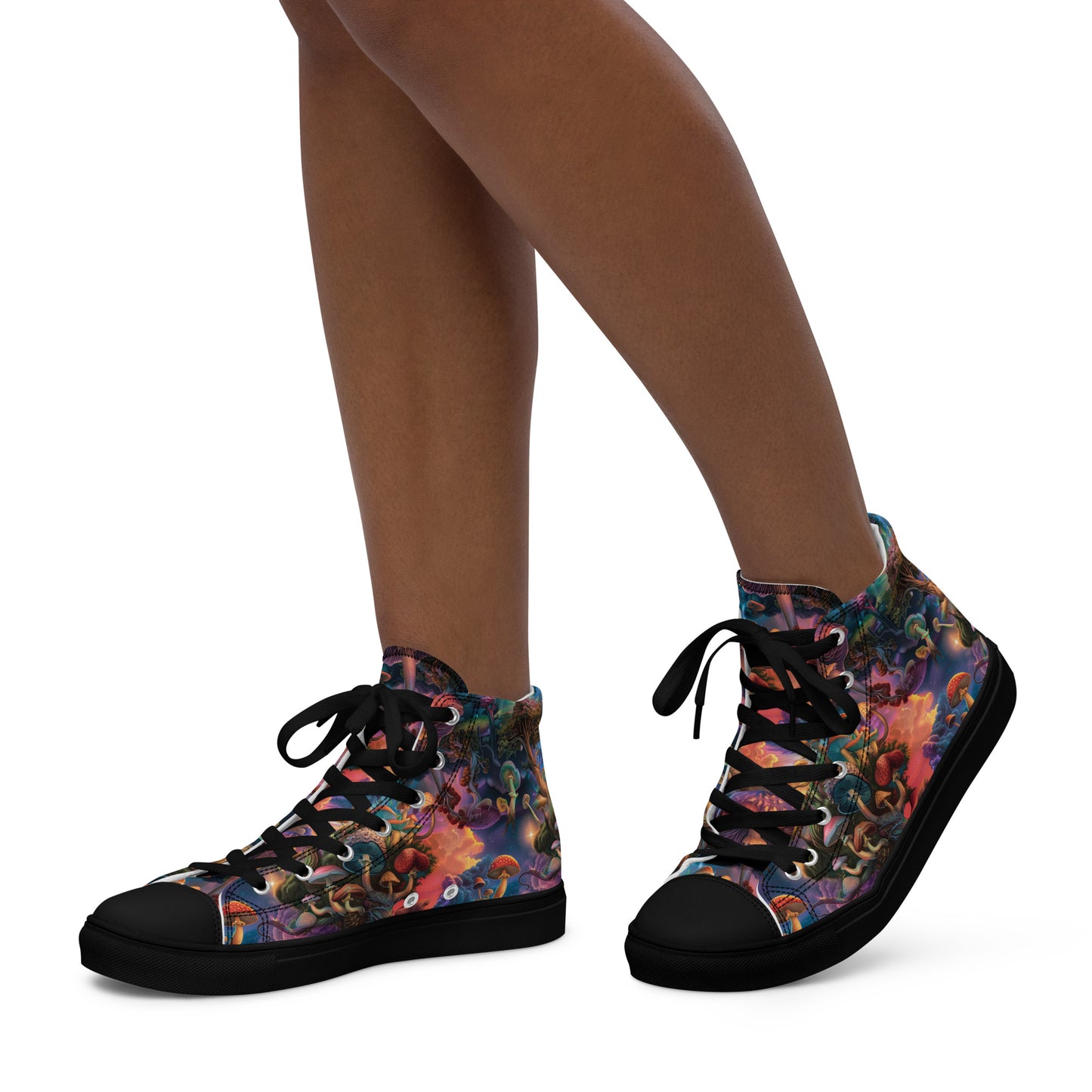 Mycelium Paradise Women’s High Top Canvas Shoes