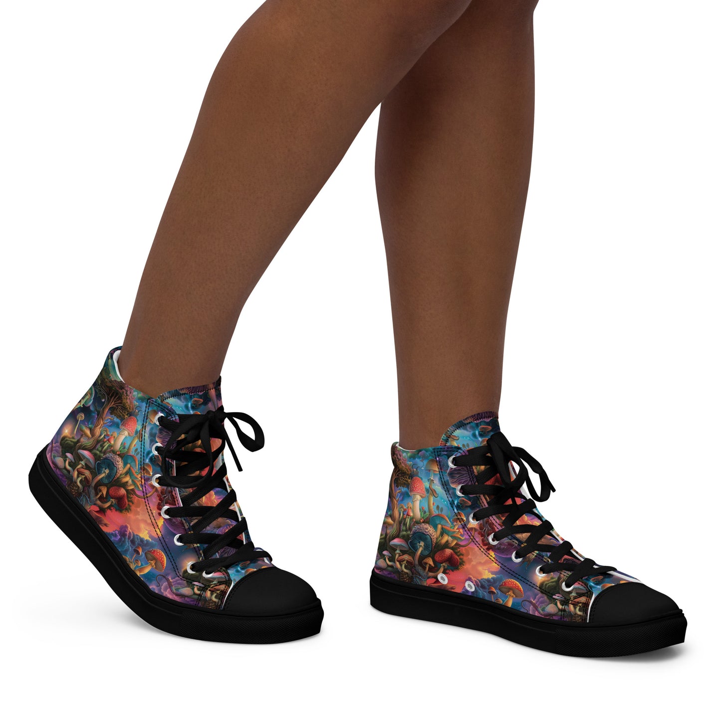 Mycelium Paradise Women’s High Top Canvas Shoes