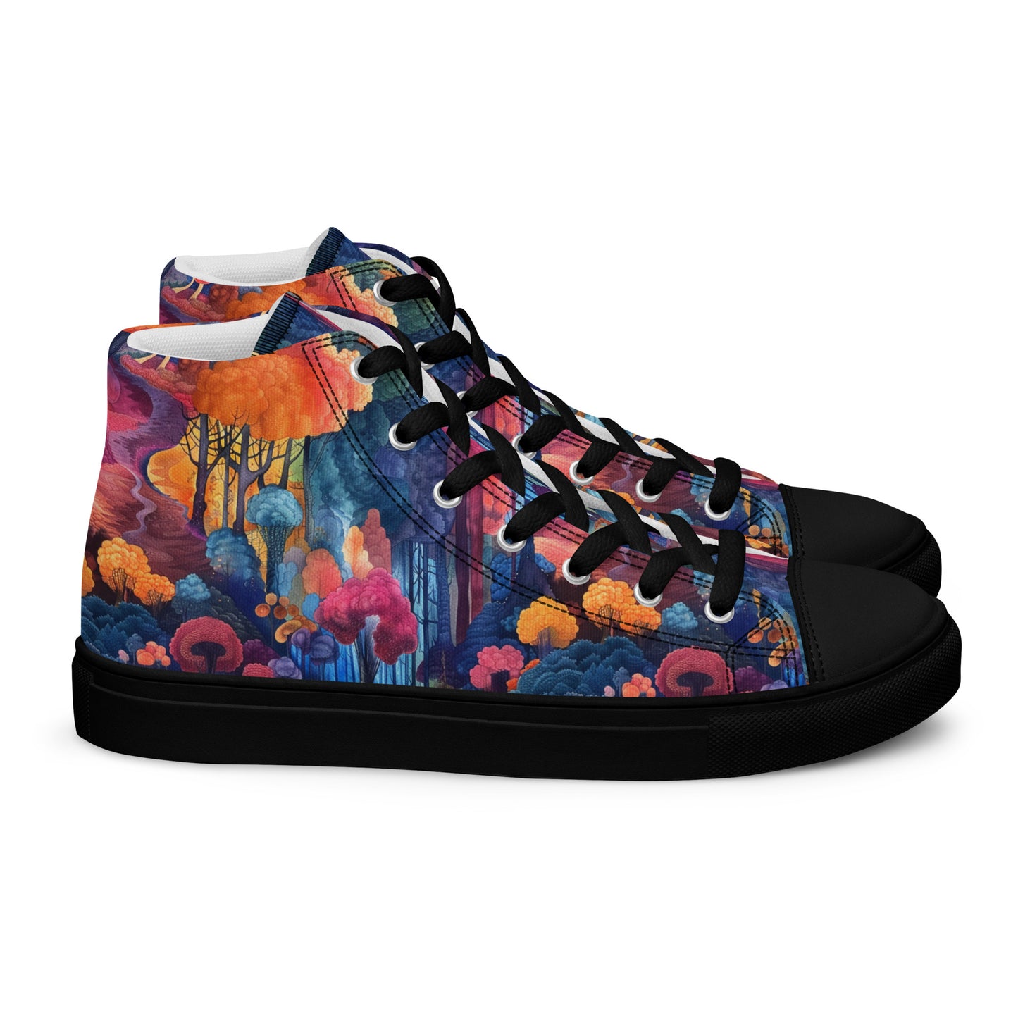 Watercolor Woods Women’s High Top Canvas Shoes