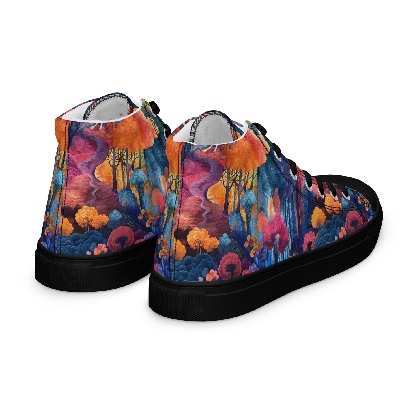 Watercolor Woods Women’s High Top Canvas Shoes