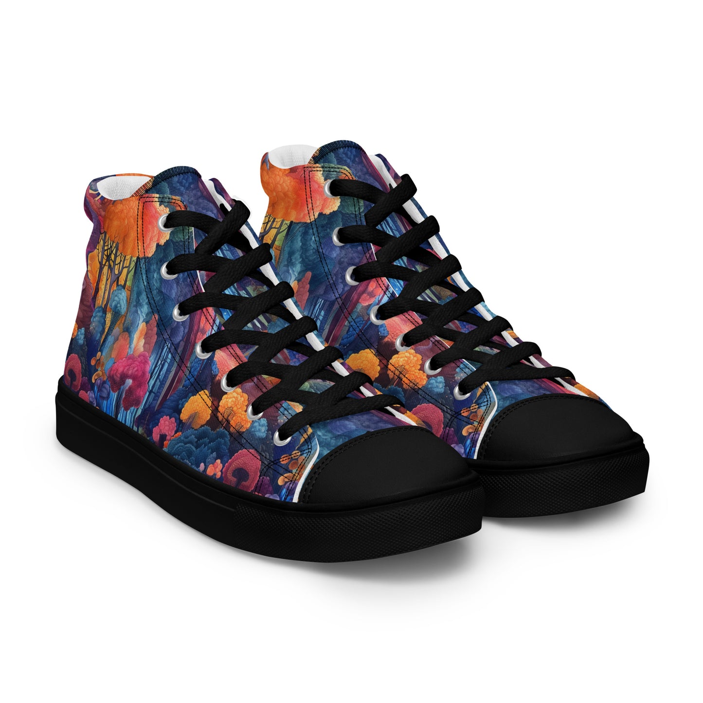 Watercolor Woods Women’s High Top Canvas Shoes
