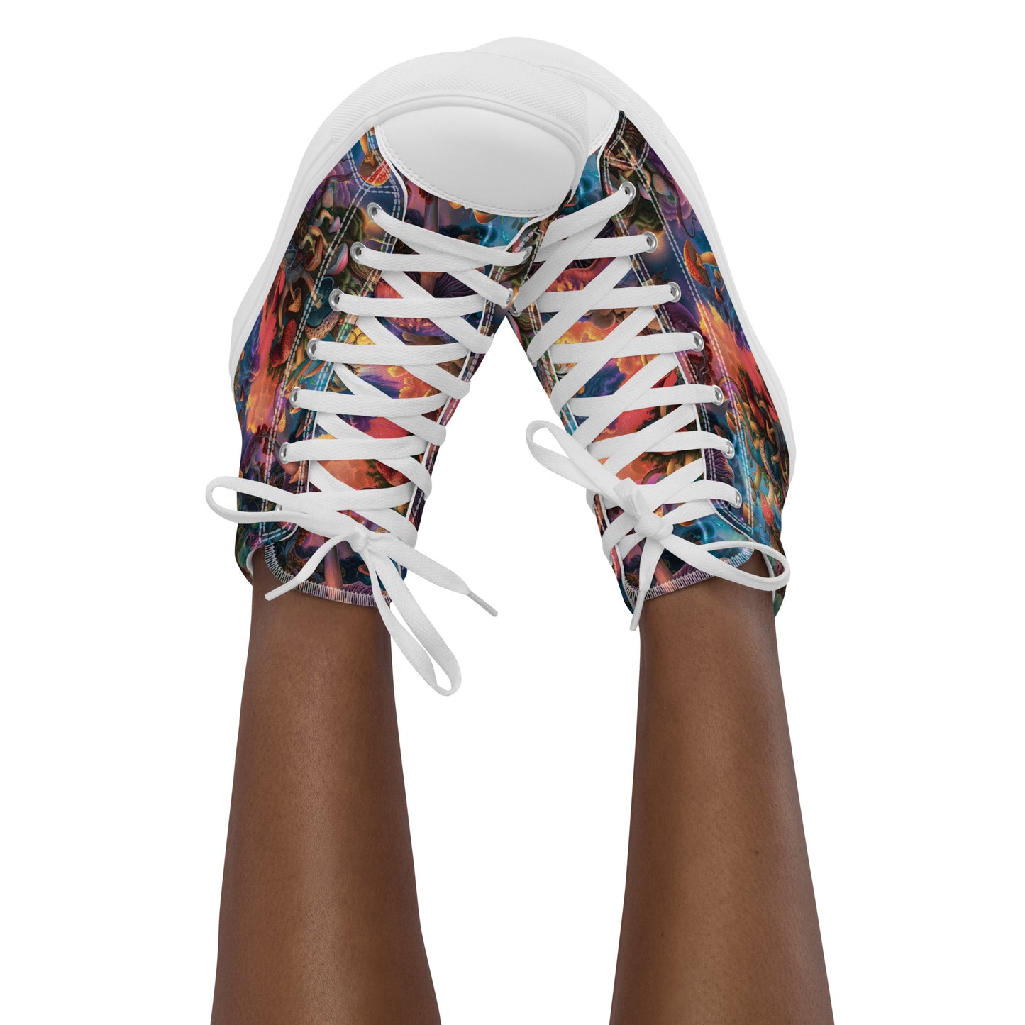 Mycelium Paradise Women’s High Top Canvas Shoes