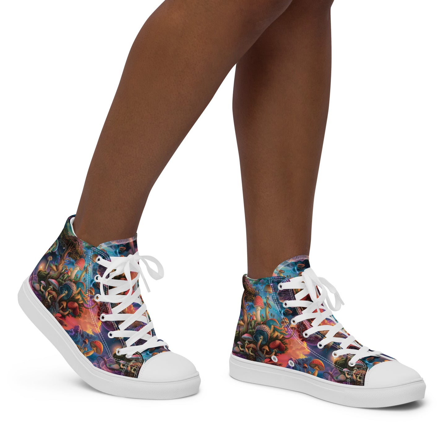 Mycelium Paradise Women’s High Top Canvas Shoes