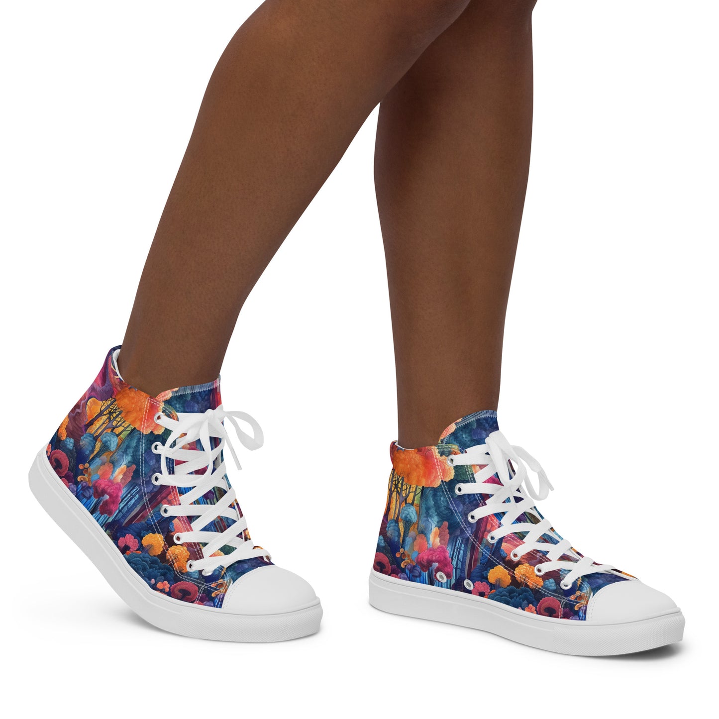 Watercolor Woods Women’s High Top Canvas Shoes