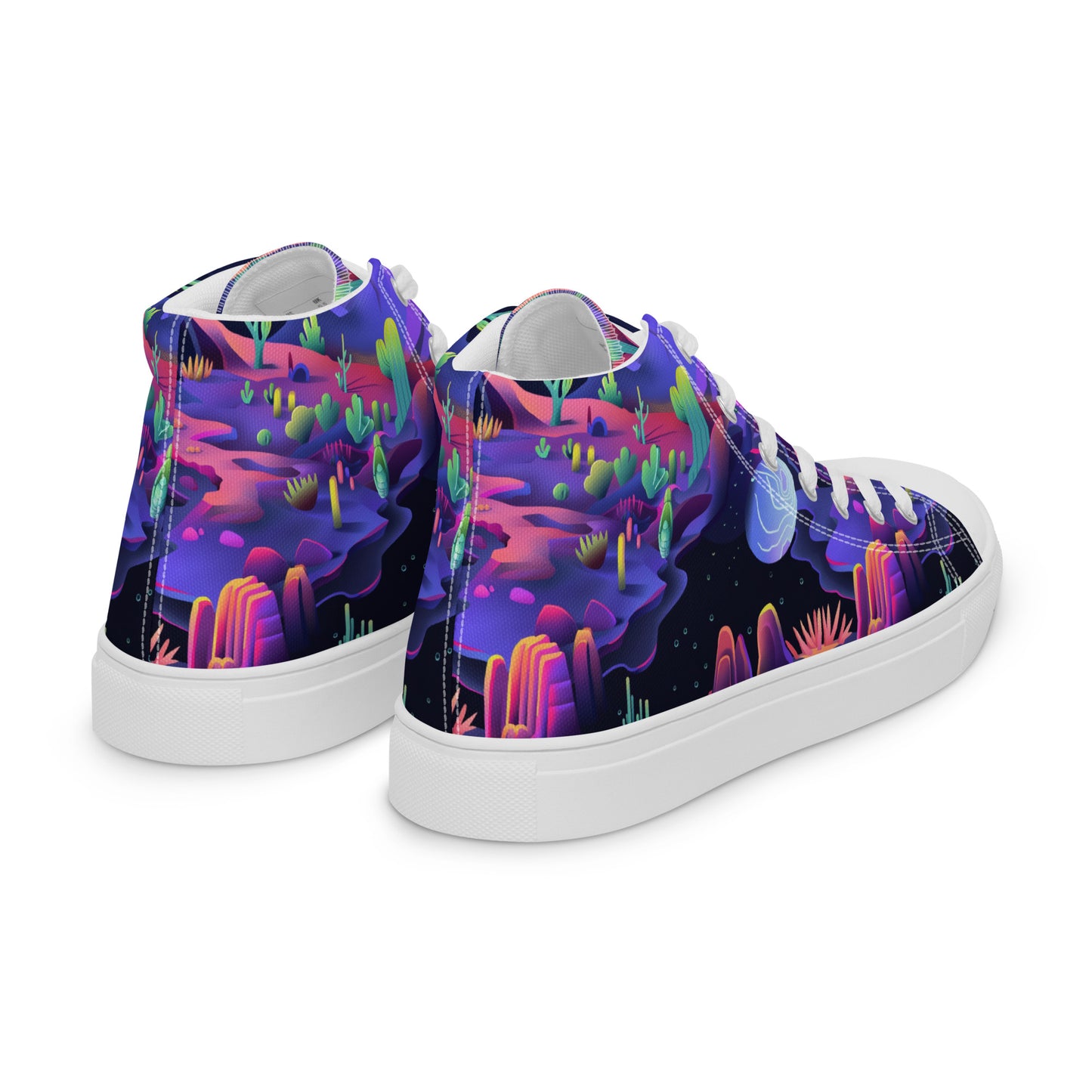 Moonlit Oasis Women’s High Top Canvas Shoes