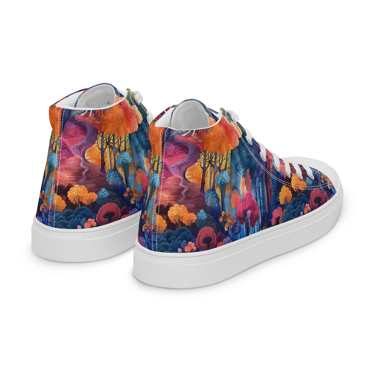 Watercolor Woods Women’s High Top Canvas Shoes