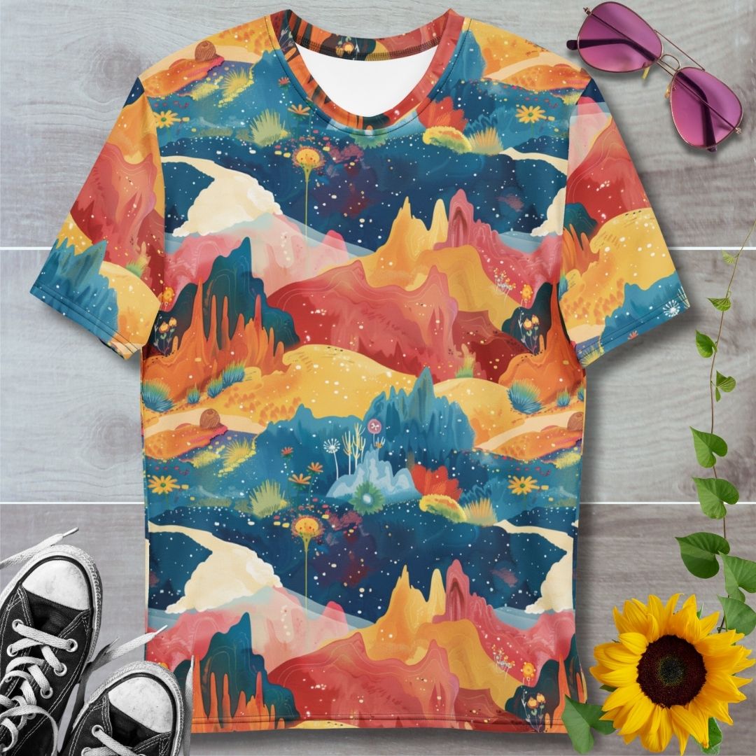 men's t-shirt with all over print autumn, fall design