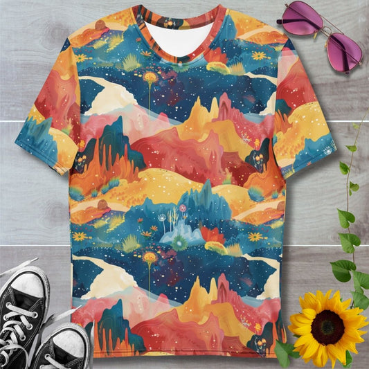 men's t-shirt with all over print autumn, fall design