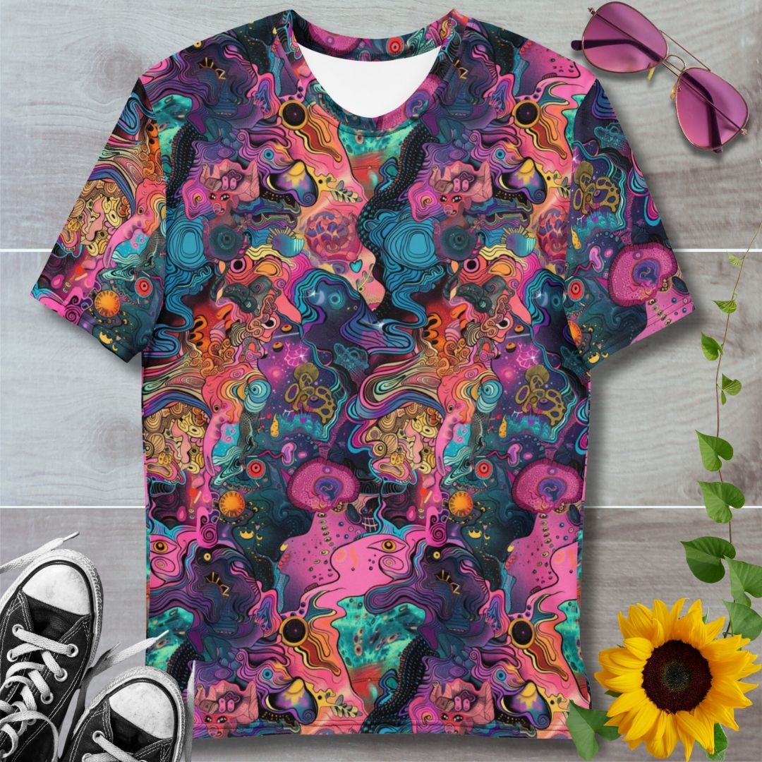 Men's all over print t-shirt. Psychedelic patterns