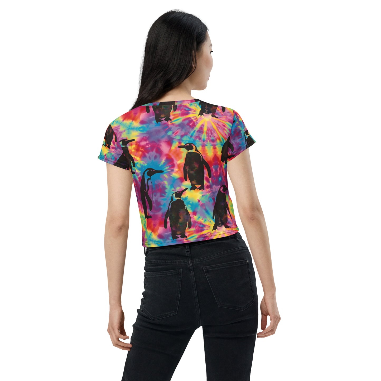 Penguin Rave Tie Dye Crop Tee