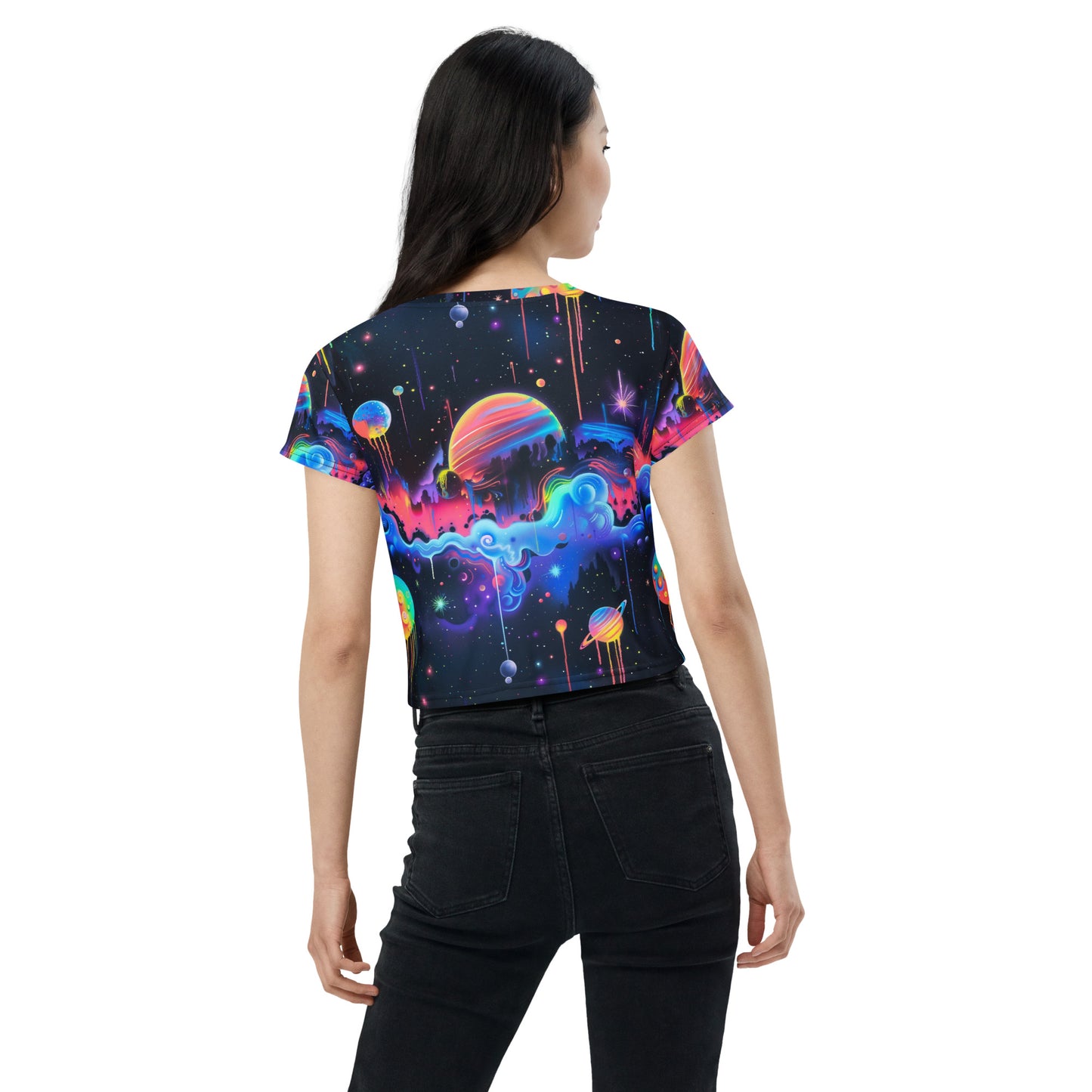 Glowing Galaxy Crop Tee