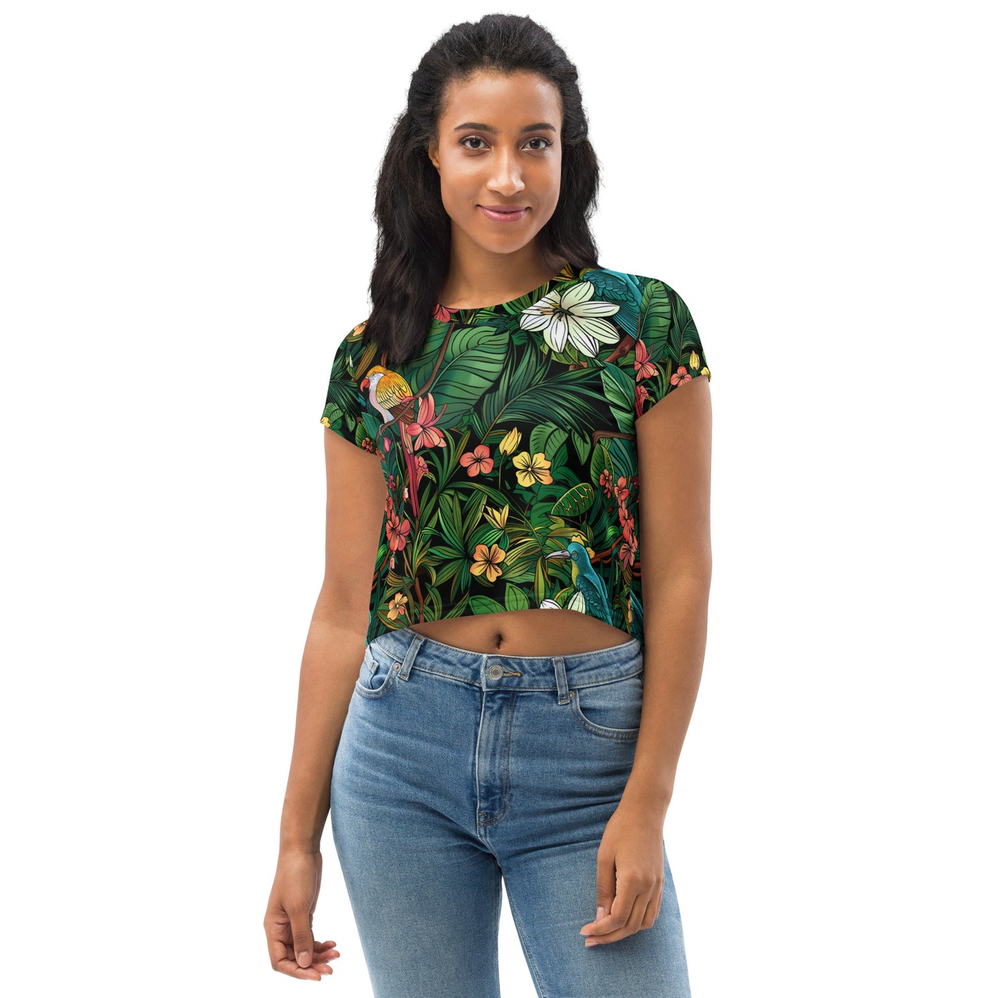 Feathers and Foliage Crop Tee