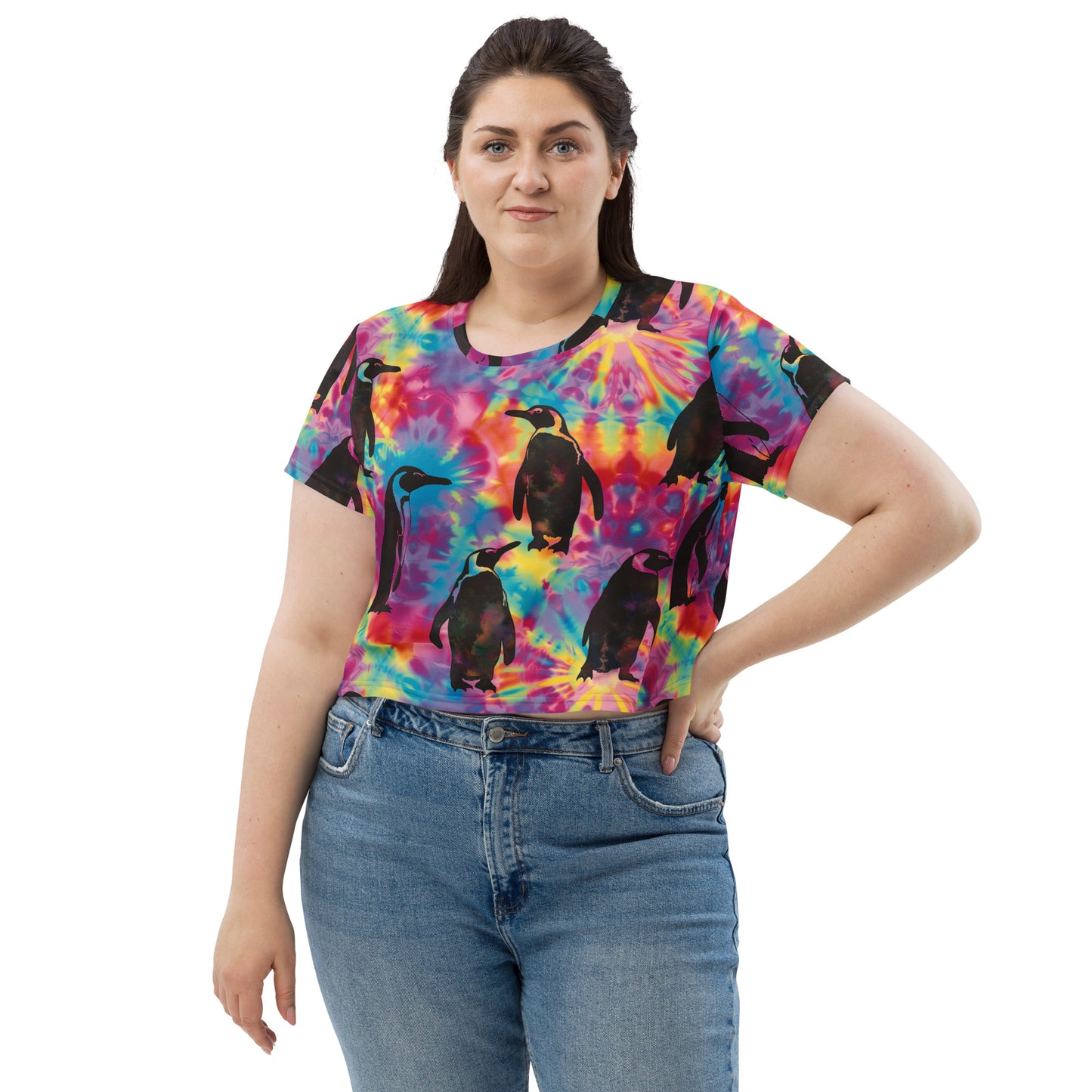 Penguin Rave Tie Dye Crop Tee