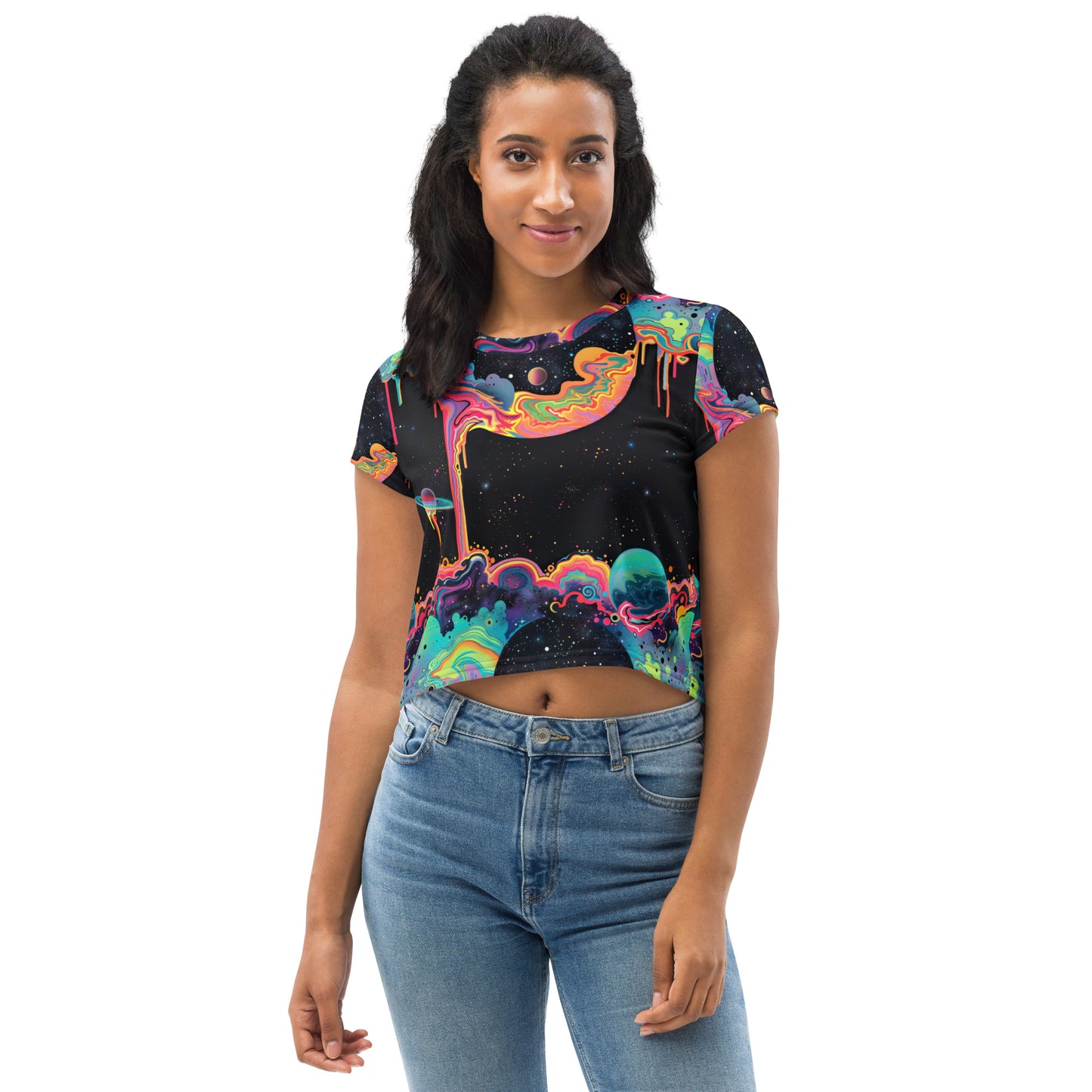Cosmic Drip Crop Tee