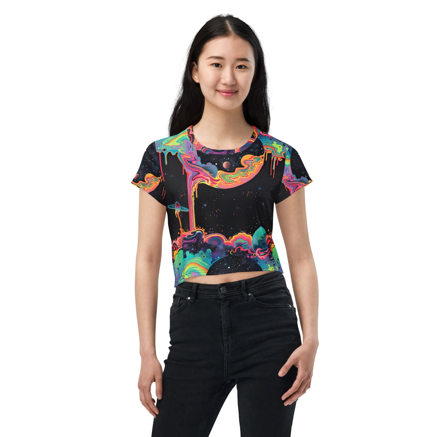 Cosmic Drip Crop Tee