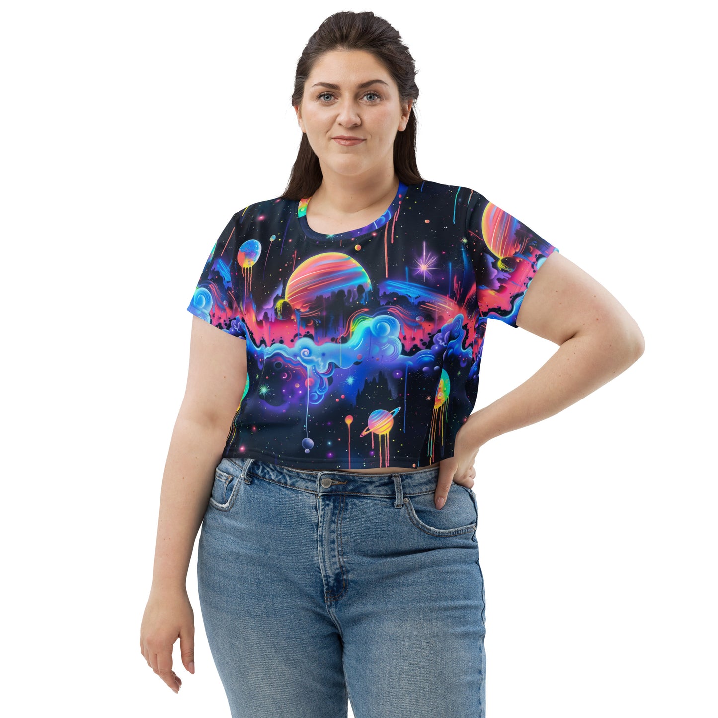 Glowing Galaxy Crop Tee