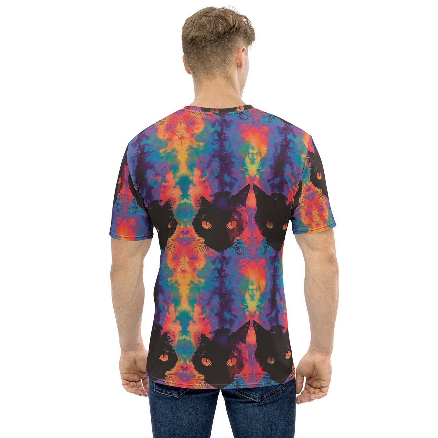 Rave Cat Tie Dye Men's T-shirt