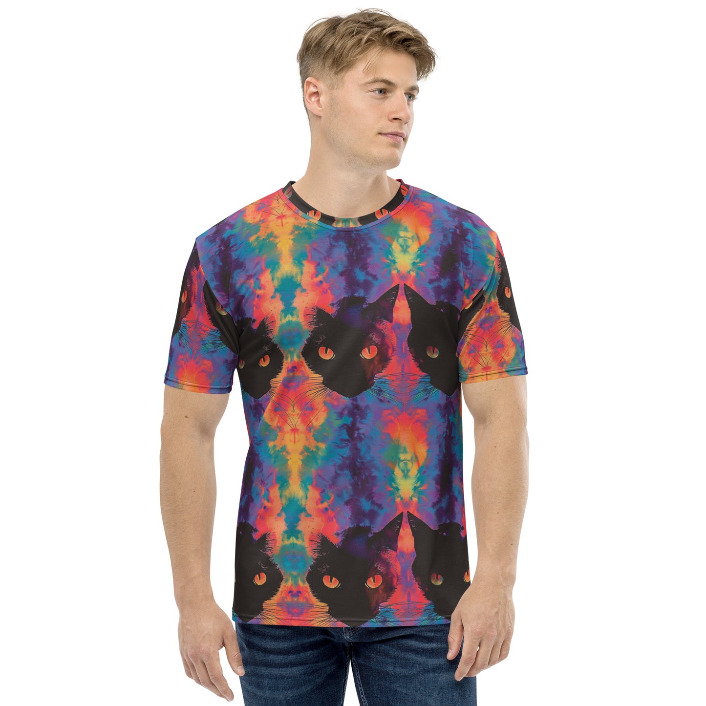 Rave Cat Tie Dye Men's T-shirt
