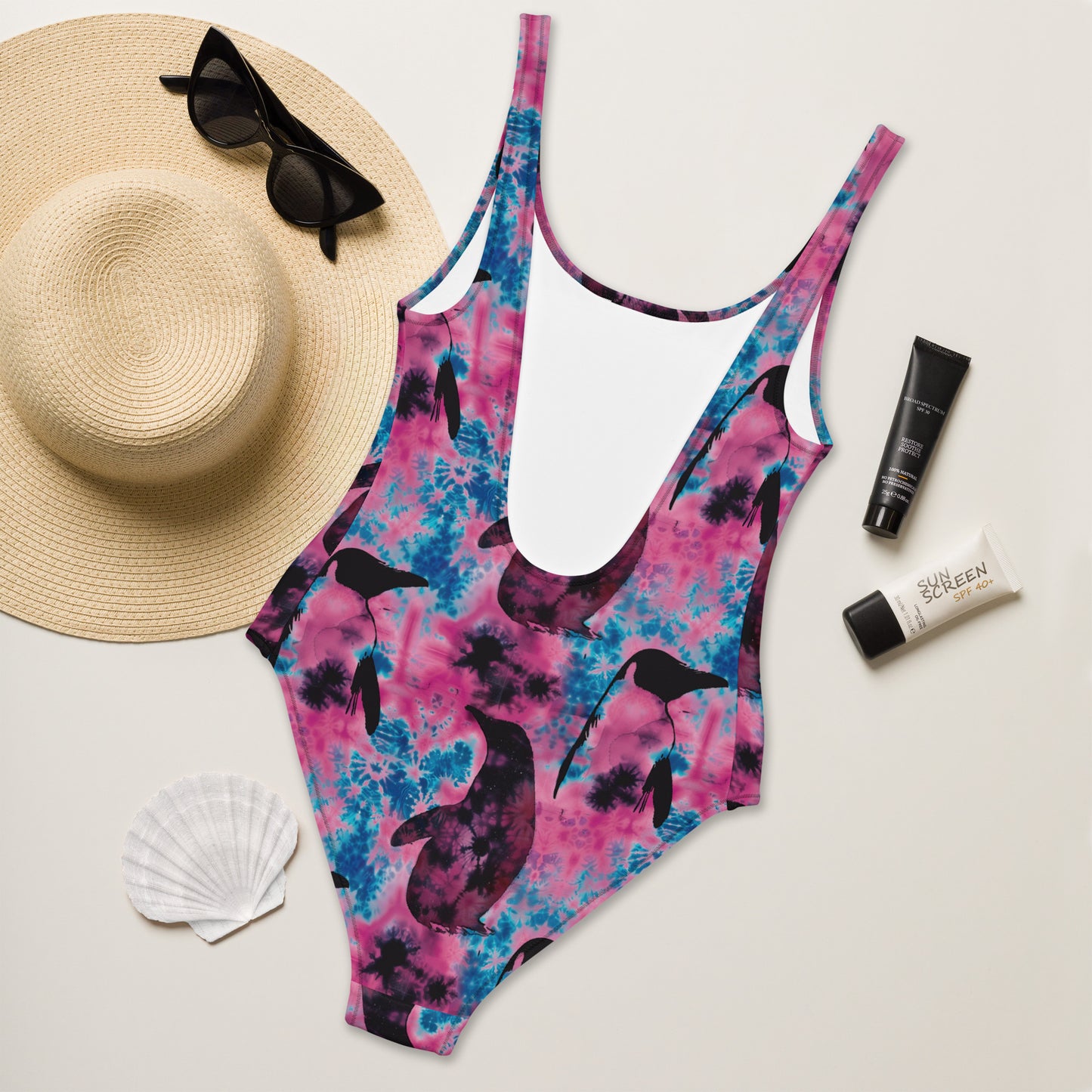 Cotton Candy Ripple One-Piece Swimsuit