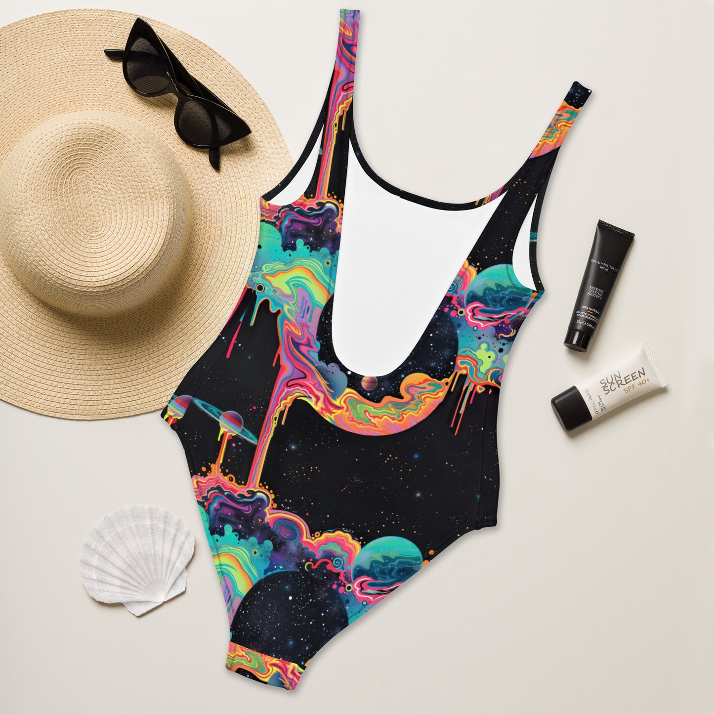 Cosmic Drip One-Piece Swimsuit