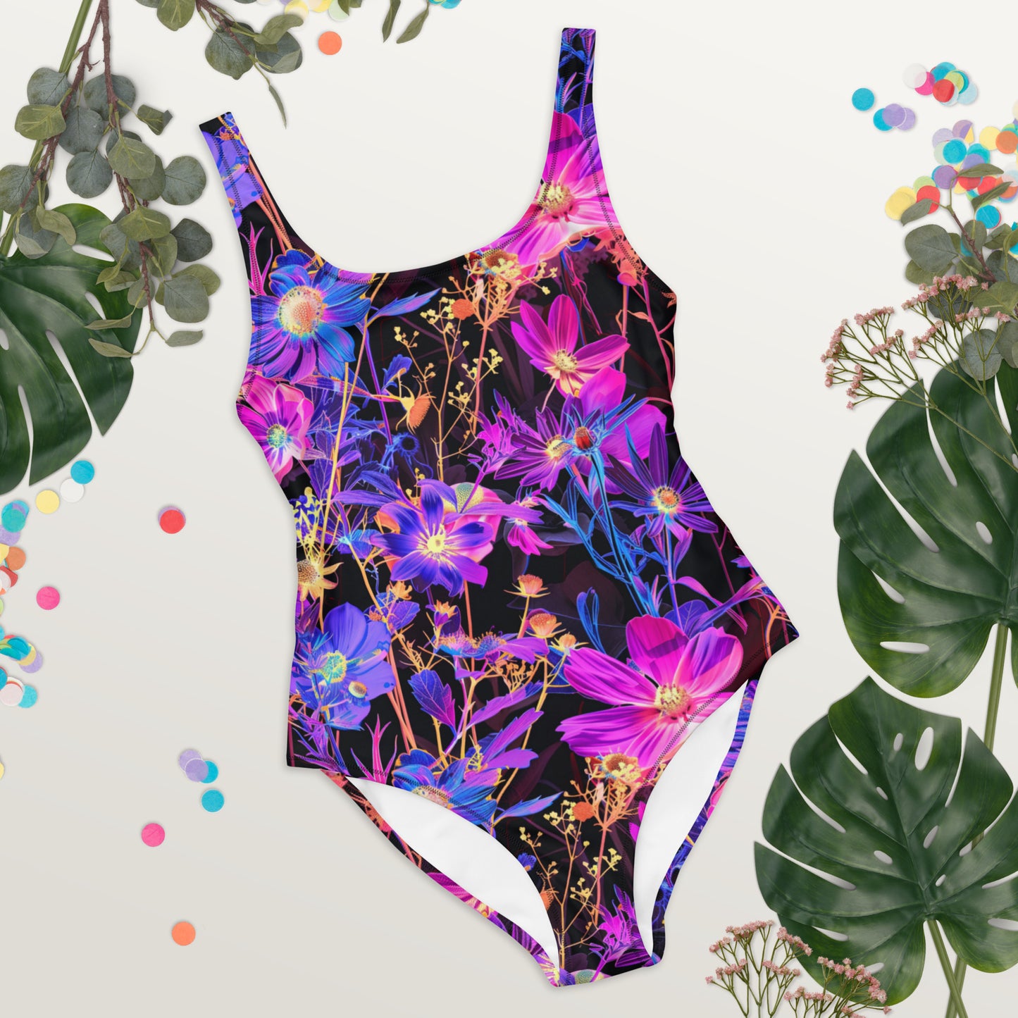 Exotic Floral One-Piece Swimsuit