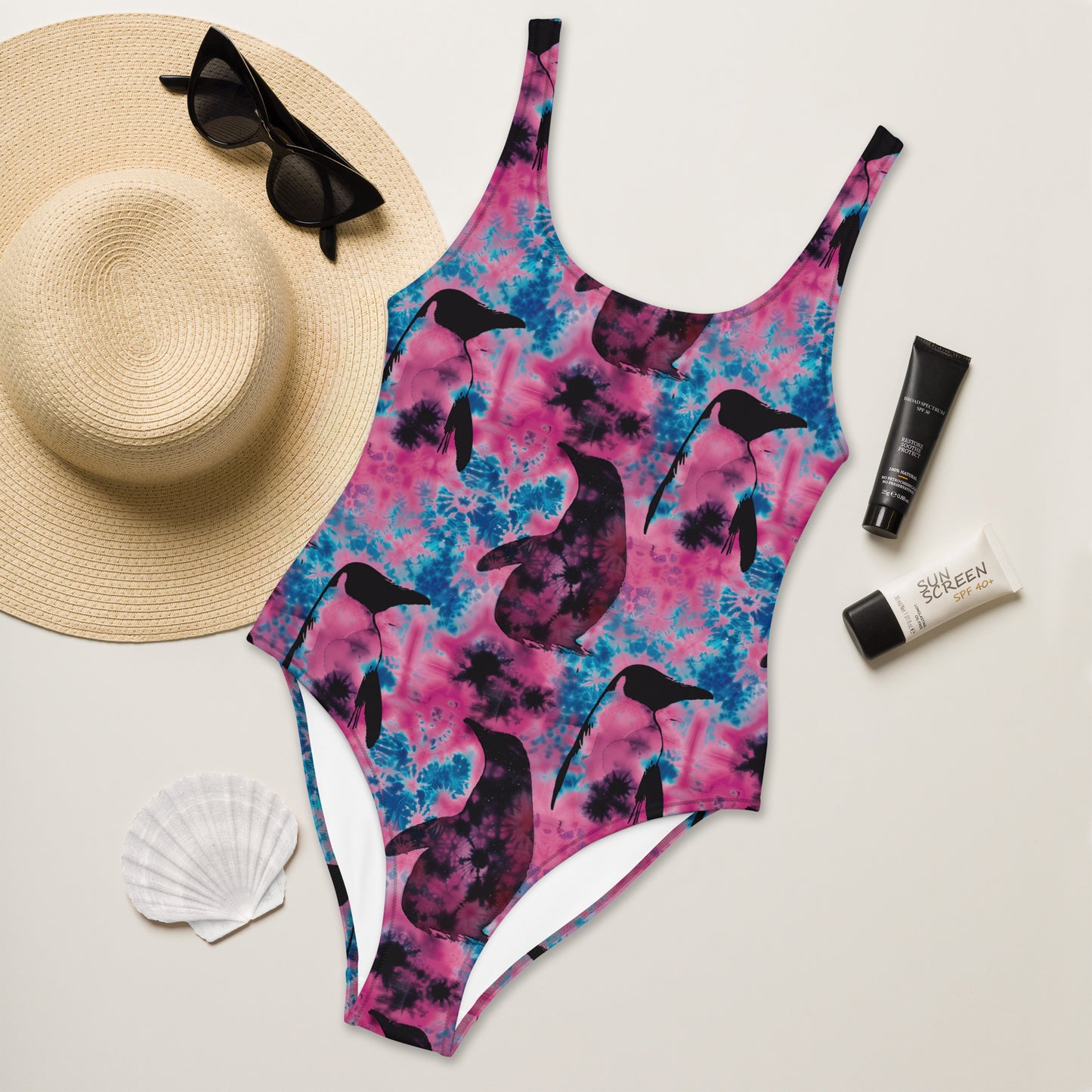 Cotton Candy Ripple One-Piece Swimsuit