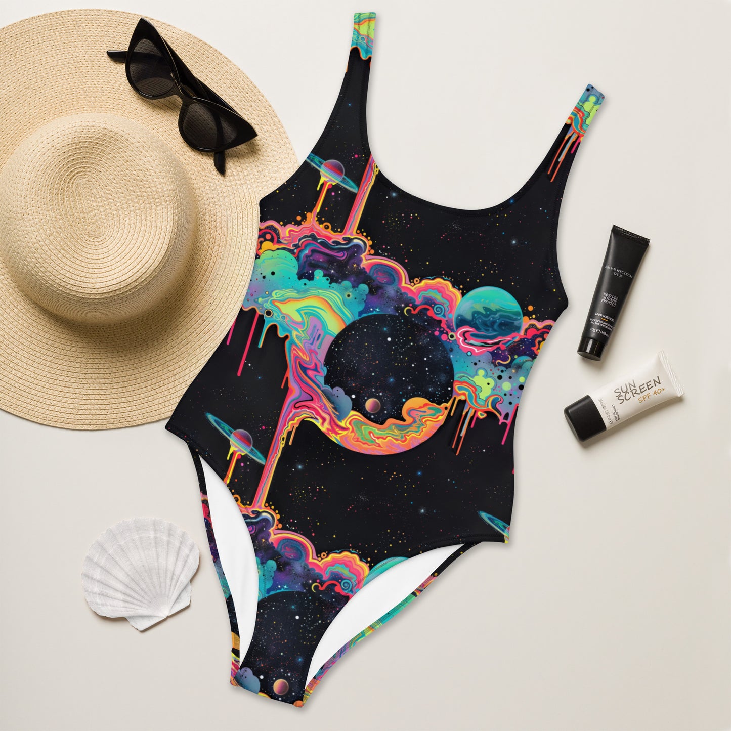 Cosmic Drip One-Piece Swimsuit