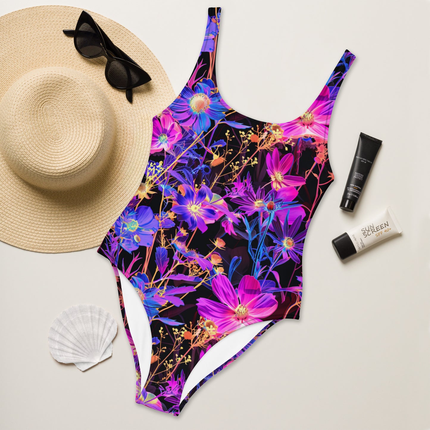 Exotic Floral One-Piece Swimsuit