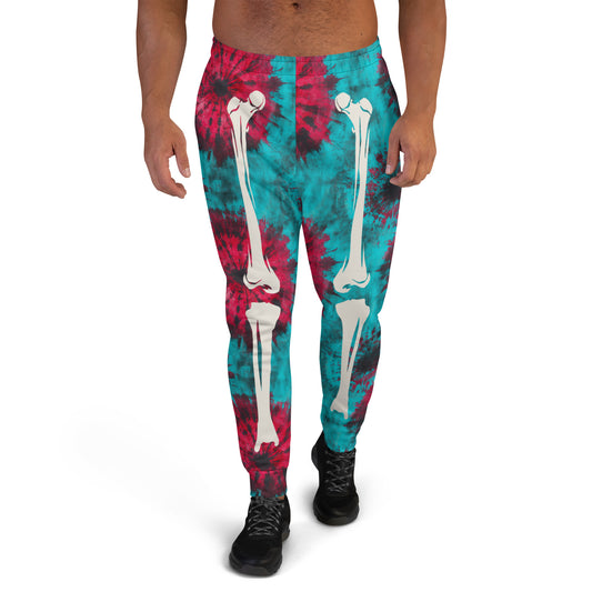 Teal Skeleton Halloween Men's Joggers