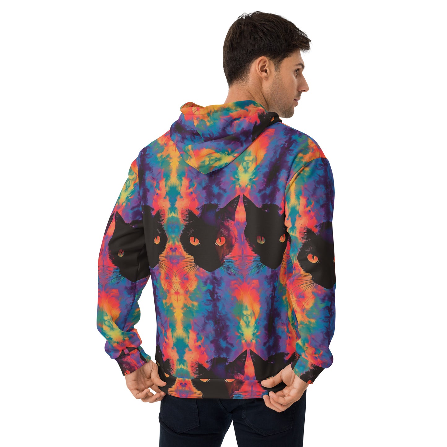 Rave Cat Tie Dye Unisex Hoodie