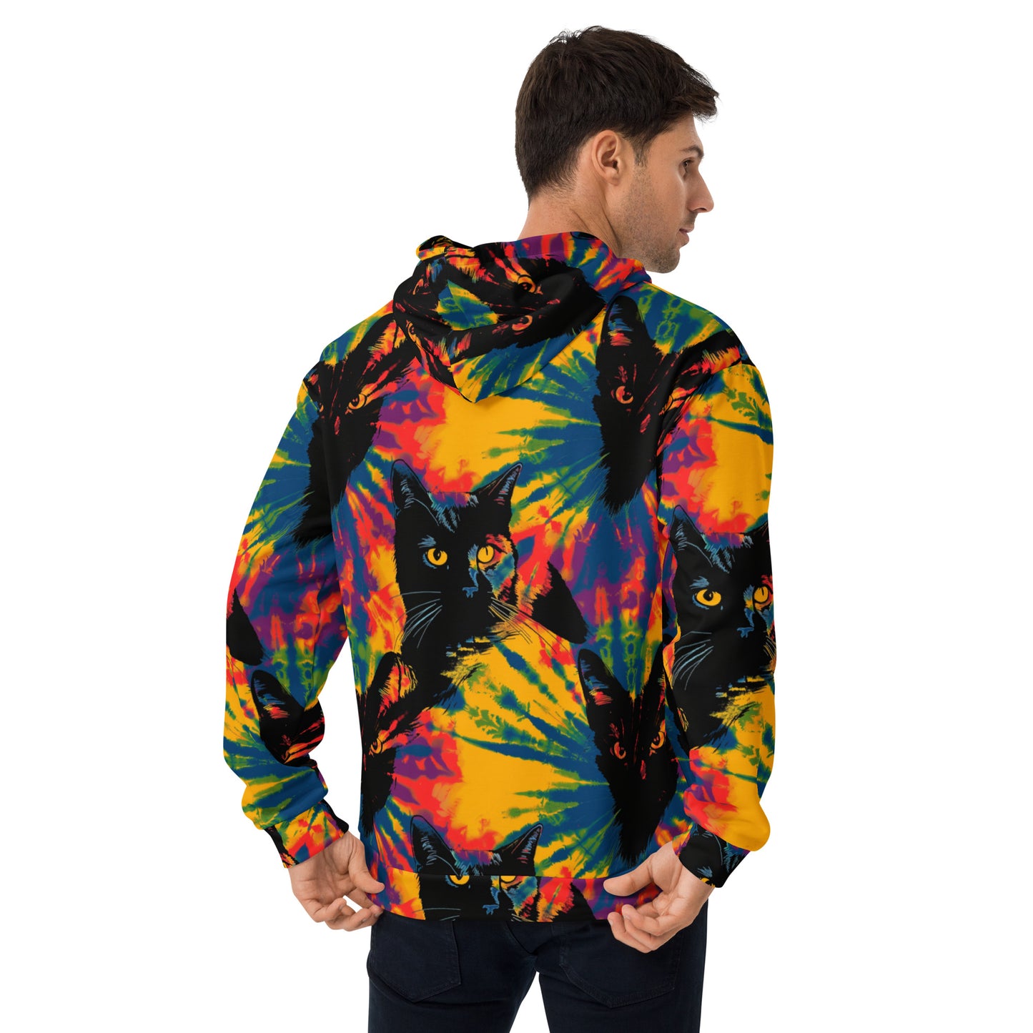 Feline Fine Tie Dye Unisex Hoodie