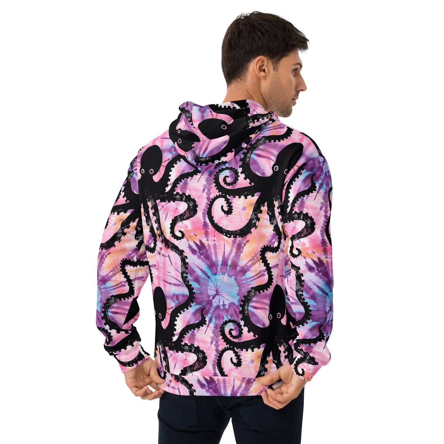 Pink Tie Dye Octopus Unisex Hoodie