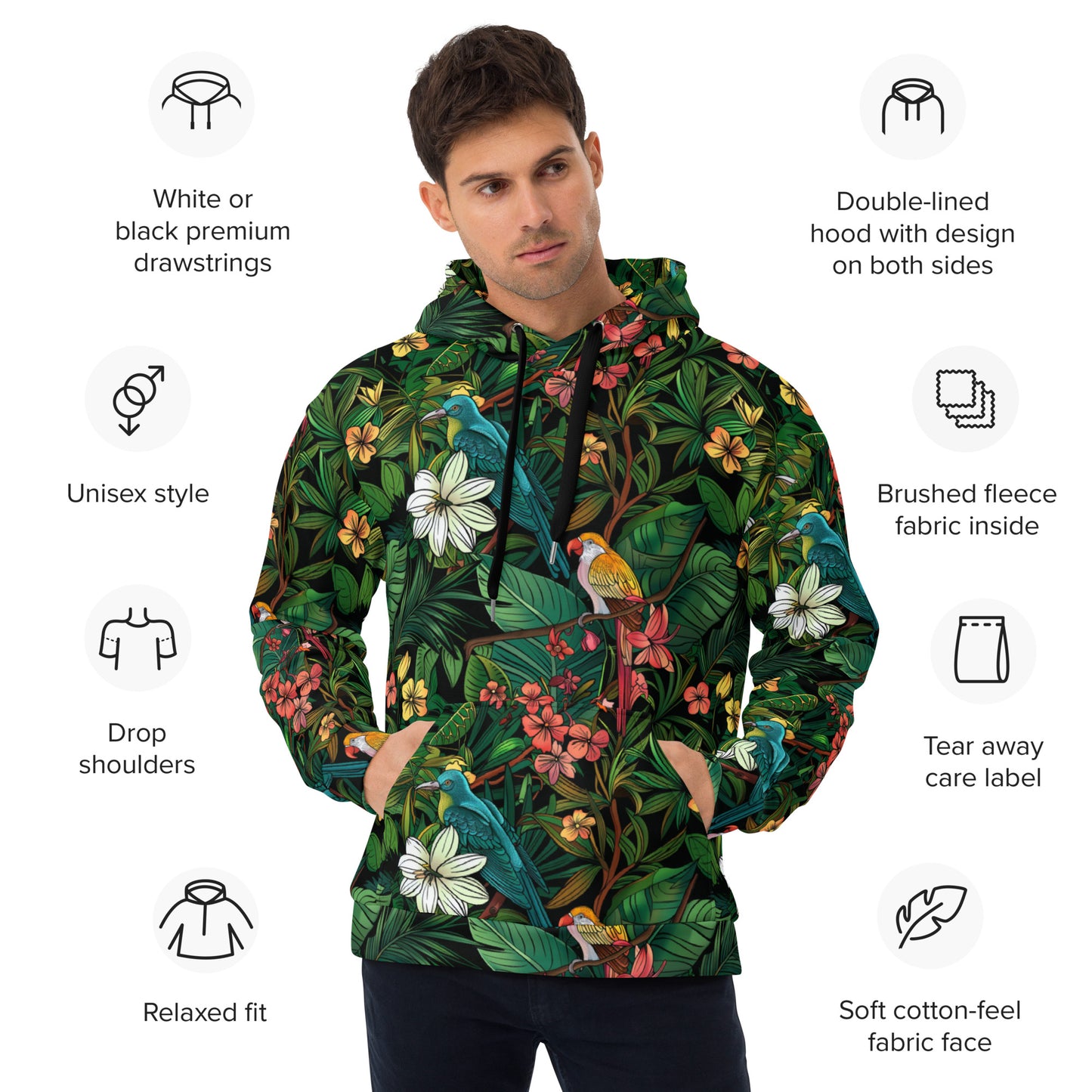Feathers and Foliage Unisex Hoodie