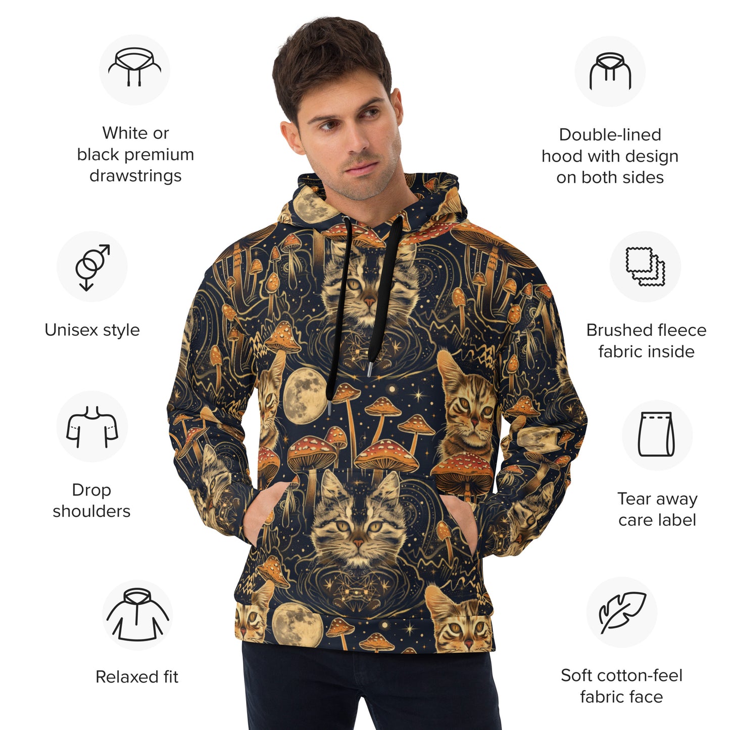 Full Moon Felids Unisex Hoodie