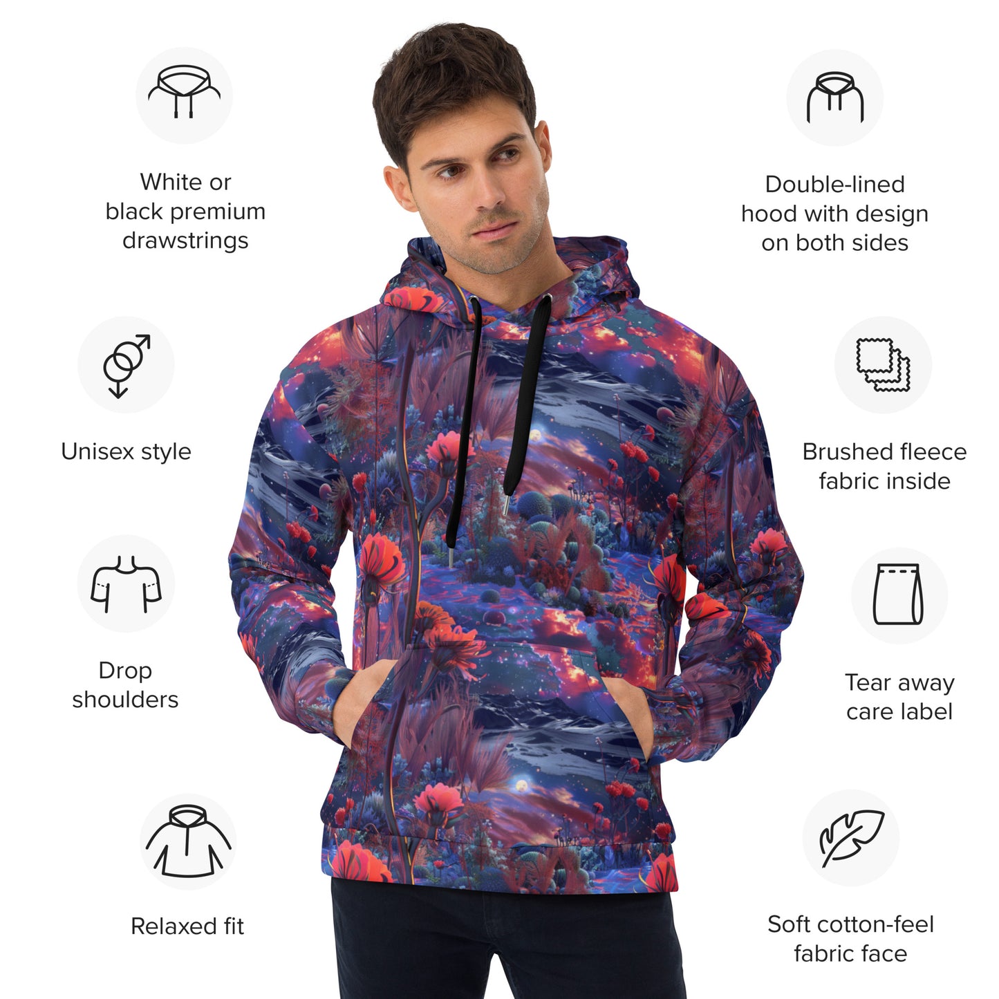 Lunar Poppies Unisex Hoodie