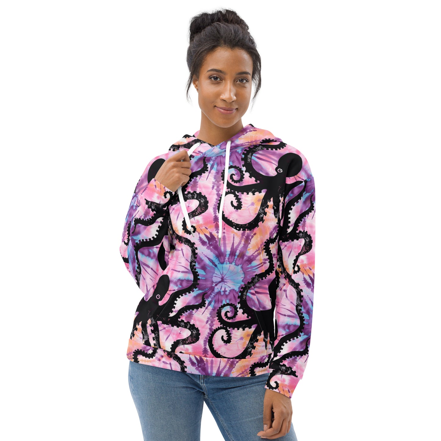 Pink Tie Dye Octopus Unisex Hoodie