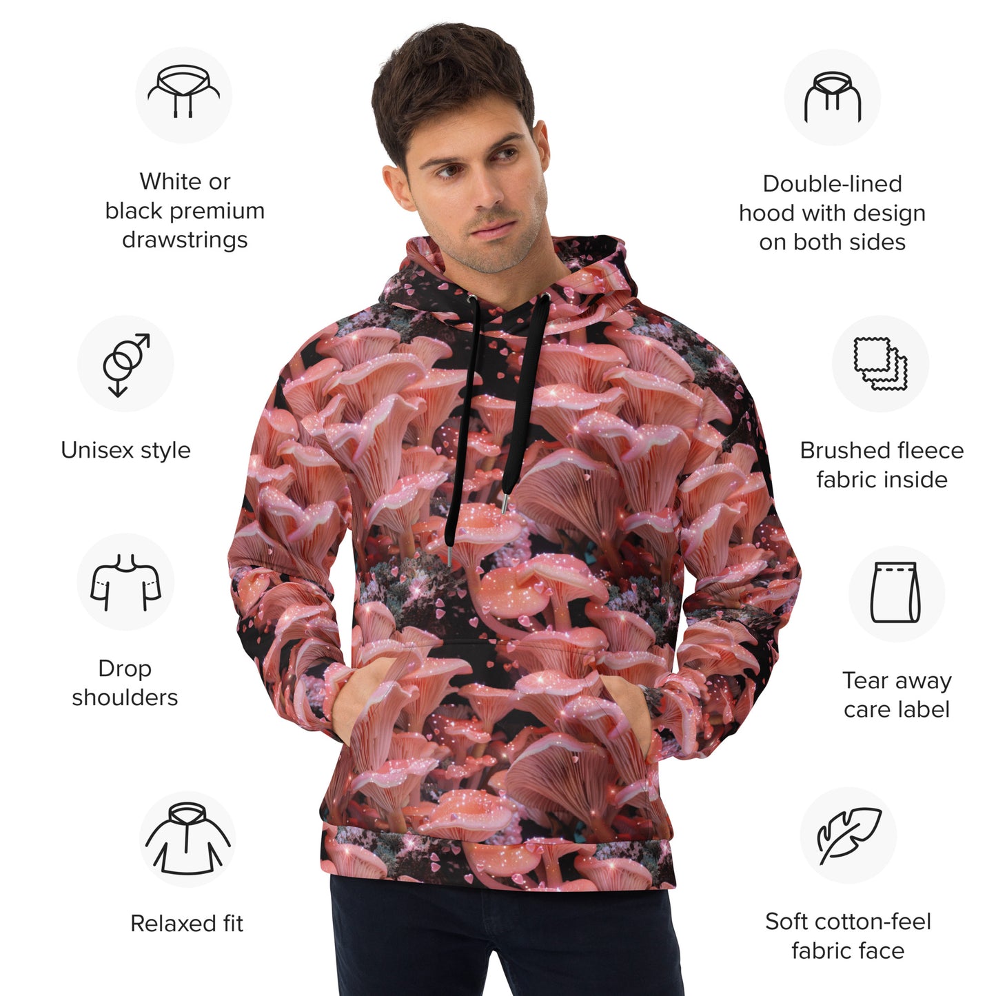 Pink Oyster Mushroom Unisex Hoodie