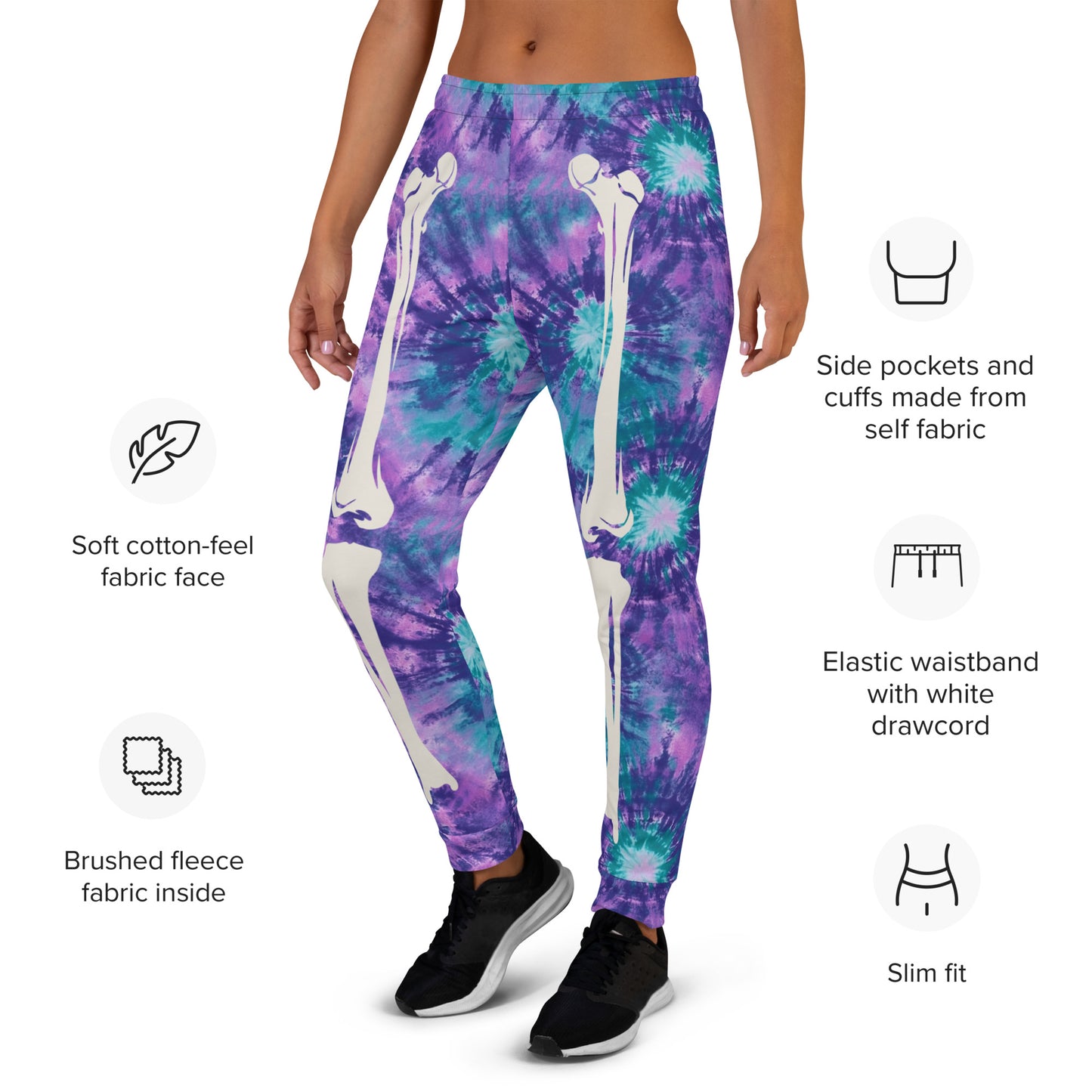 Purple Skeleton Halloween Women's Joggers