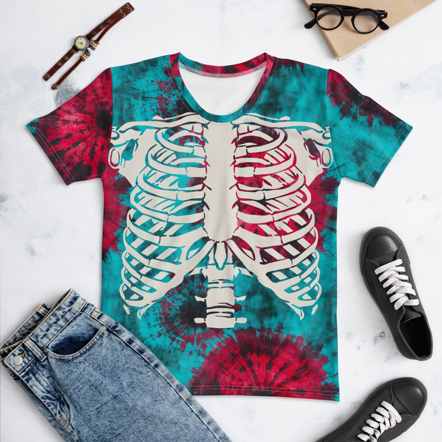 Teal Rib Cage Halloween Women's T-shirt