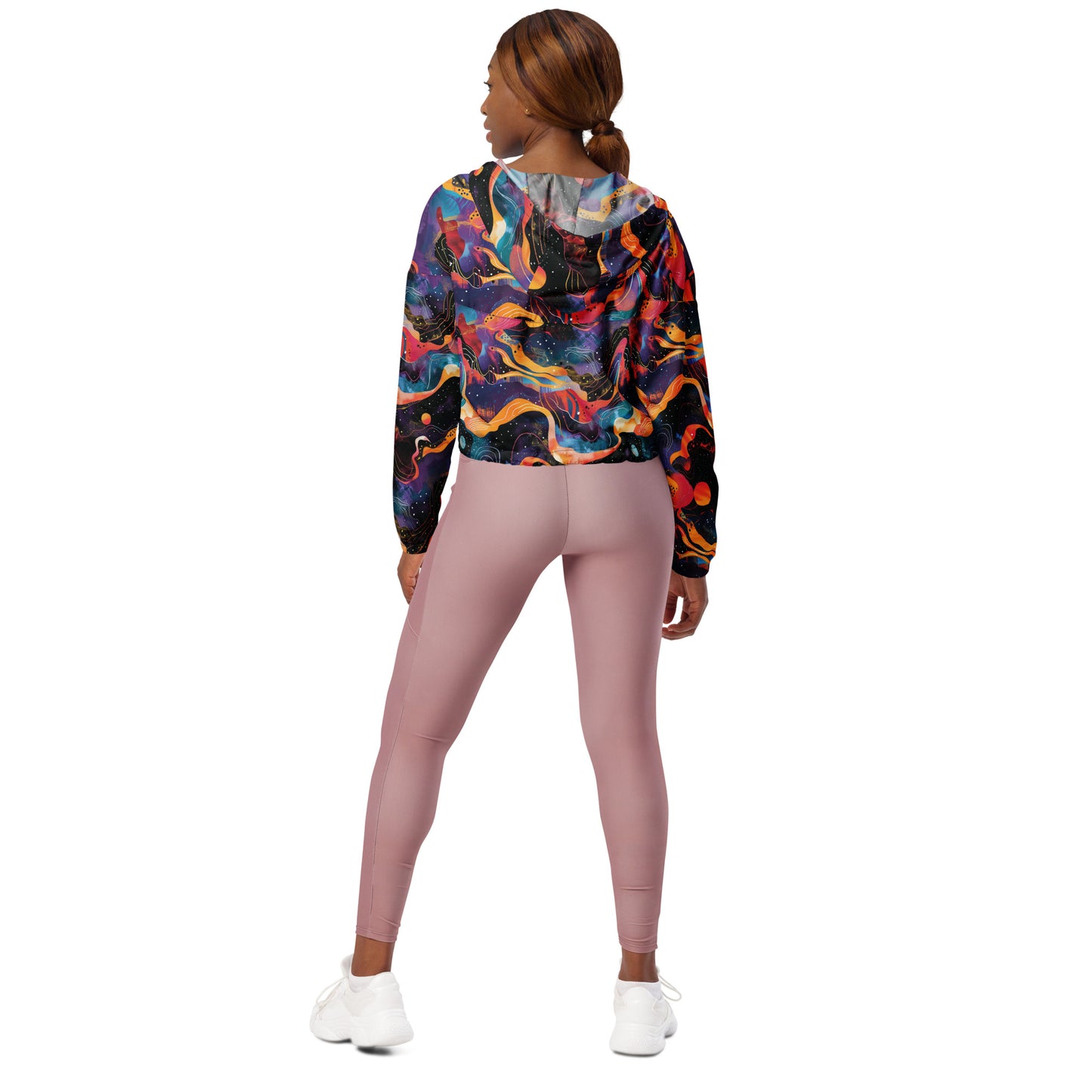 Galactic Waves Women’s Cropped Windbreaker