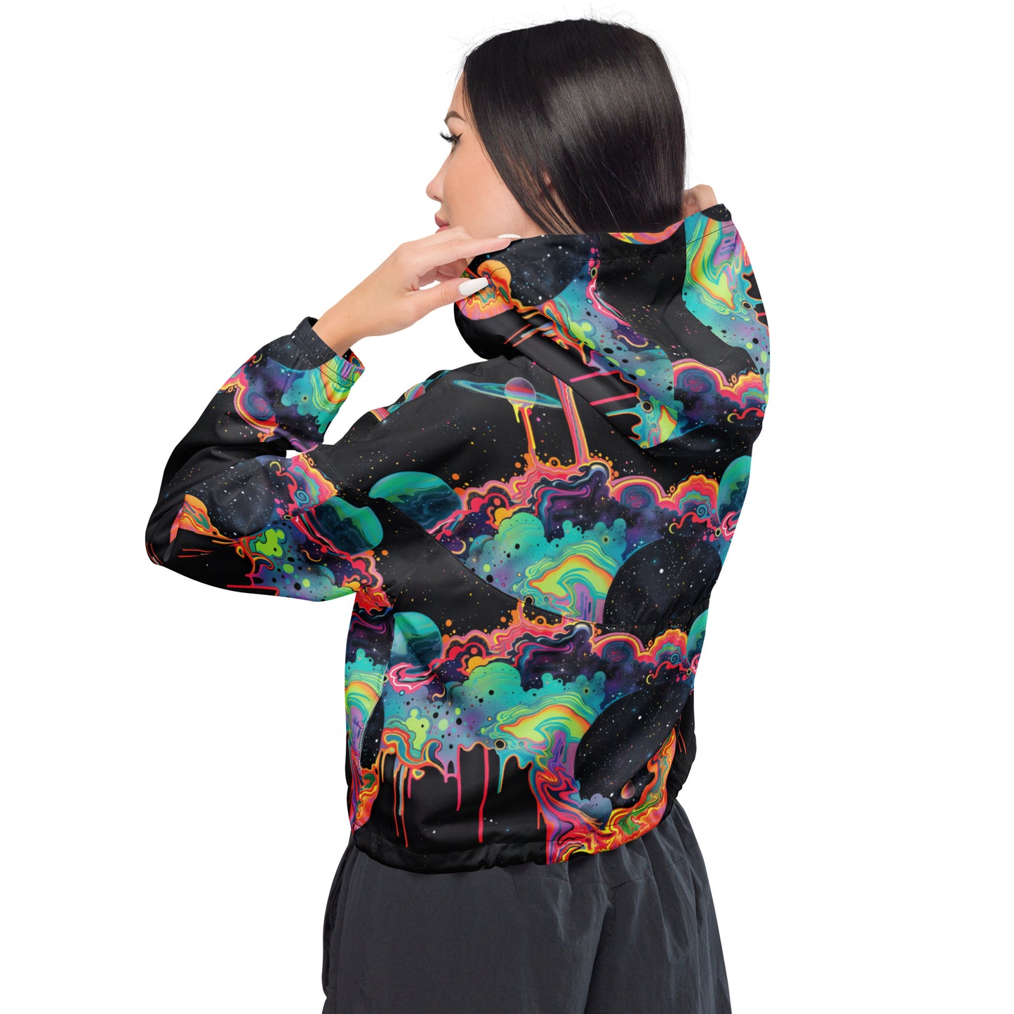 Cosmic Drip Women’s Cropped Windbreaker