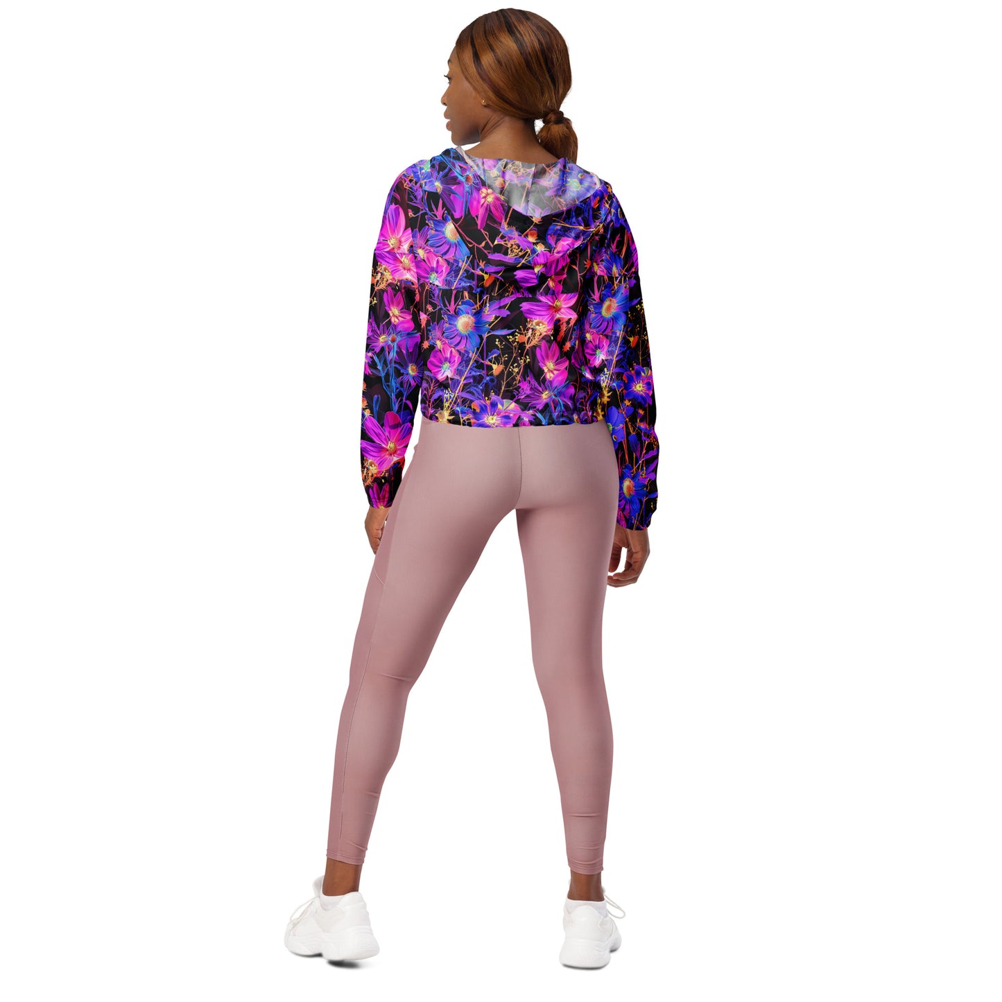 Exotic Floral Women’s Cropped Windbreaker