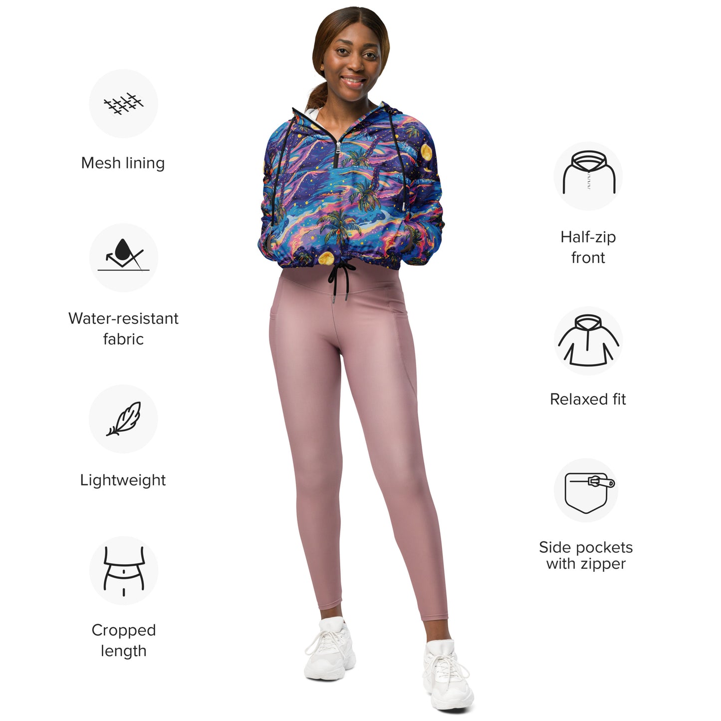 Cosmic Malibu Women’s Cropped Windbreaker